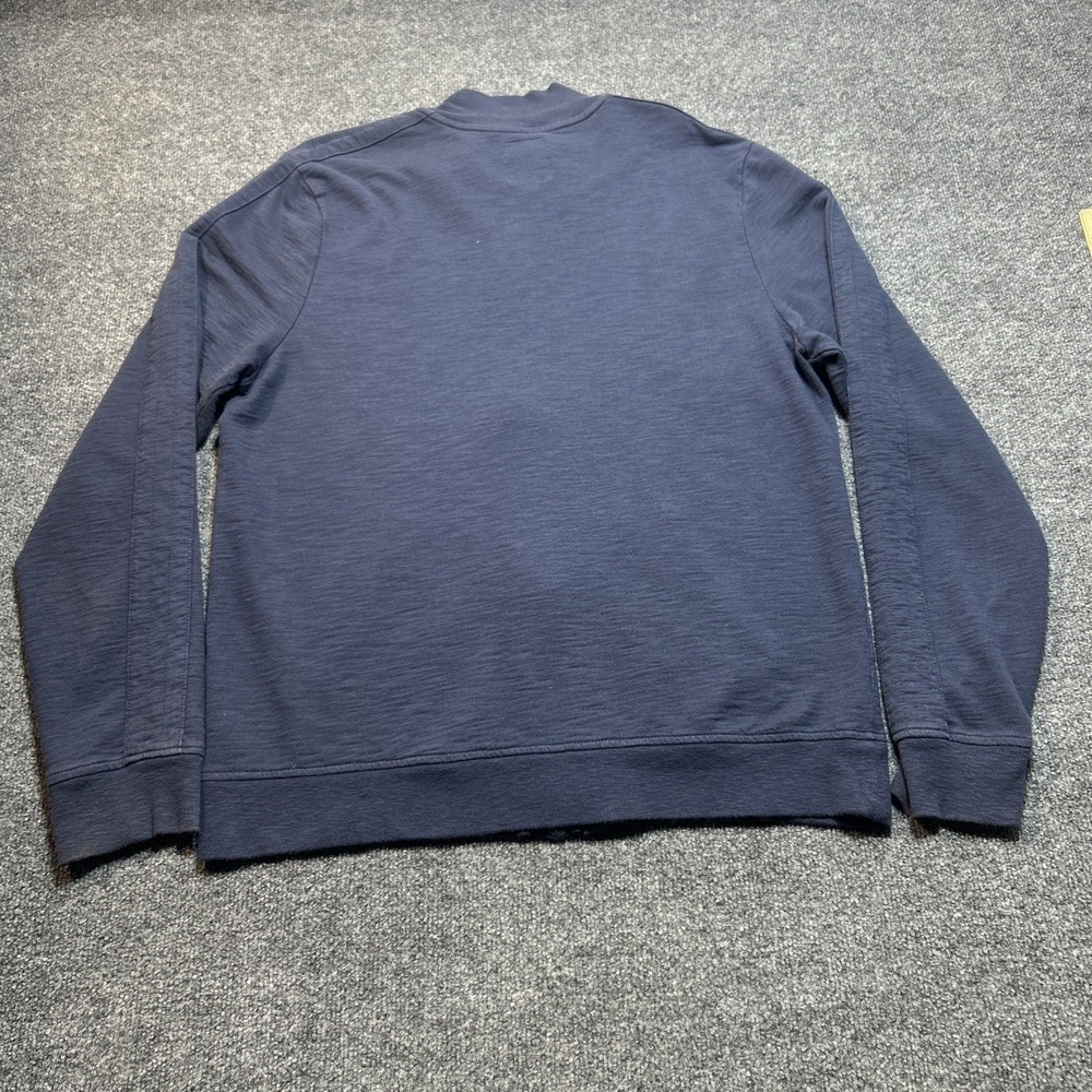 Guess Sweater Mens XL Mock Neck Full Zip Navy Blue Cotton Long Sleeve Track - Picture 8 of 8